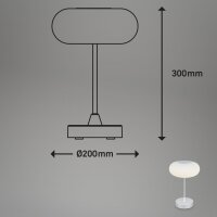 Tischleuchte Briloner Akku LED 3W Ø12,5cm Tischlampe USB Chrom-matt