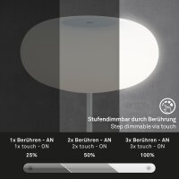 Tischleuchte Briloner Akku LED 3W Ø12,5cm Tischlampe USB Chrom-matt