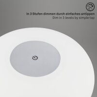 Tischleuchte Briloner Akku LED 3W Ø12,5cm Tischlampe USB Chrom-matt