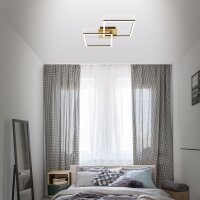 Deckenleuchte Briloner Frame LED Gold-Braun Deckenlampe dimmbar über Lichtschalter