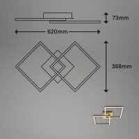 Deckenleuchte Briloner Frame LED Gold-Braun Deckenlampe dimmbar über Lichtschalter