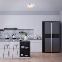 Deckenleuchte Briloner Kahiko LED 15W Ø33,4CM Deckenlampe Backlight 3000K Chrom Weiß