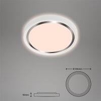 LED Deckenleuchte Kahiko, Weiß, 15 Watt, 3000K, Backlight-Effekt, Ø 33,4 cm – Briloner