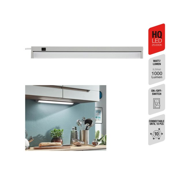 Unterbauleuchte Telefunken Unterbaulampe LED 8,5W 55CM 4000K Verbindbar Schwenkbar Schalter Titan