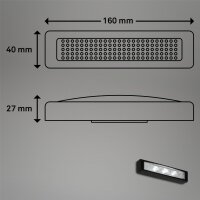 Akku-Tischleuchte Lero, Schwarz, 3x0,06W, 16 x 4 x 2,7 cm – Briloner