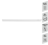 Unterbauleuchte, Weiß, 8,3 Watt, 57,5 x 2,5 x 3 cm, für den Festanschluss – Telefunken
