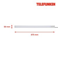 Unterbauleuchte Telefunken Unterbaulampe LED 14W 87,5CM 4000K Schalter Silber