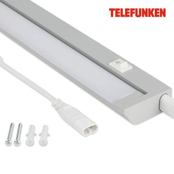 Unterbauleuchte Telefunken Unterbaulampe 5,5W 31CM 3000K Schwenkbar Schalter Silber