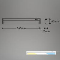 B-Kartonage Unterbauleuchte Briloner LED Lichtfarbe verstellbar Küchenlampe Weiß 54,5 cm