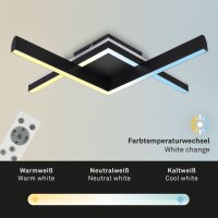 Briloner Frame LED Deckenleuchte RGB CCT 18W dimmbar Fernbedienung Schwarz 64,5x64,5cm