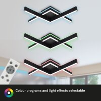 Briloner Frame LED Deckenleuchte RGB CCT 18W dimmbar Fernbedienung Schwarz 64,5x64,5cm