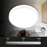 LED Deckenleuchte Aufbauleuchte RGB, Weiß, 22 Watt, 4000K, dimmbar – Briloner