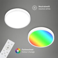 LED Deckenleuchte Aufbauleuchte RGB, Weiß, 22 Watt, 4000K, dimmbar – Briloner
