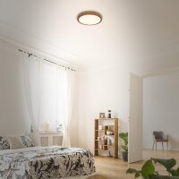 LED Deckenleuchte Aufbauleuchte, Holz-Optik, 16 Watt, Ø 28 cm – Briloner
