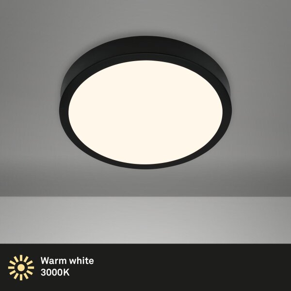 LED Deckenleuchte, Schwarz, 16 Watt, Ø 28 cm – Briloner