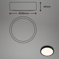 LED Deckenleuchte, Schwarz, 16 Watt, Ø 28 cm – Briloner