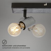 4-flammiger Deckenspot, Antik-Silber, 4x60W, schwenkbar, 63 x 11 cm – Briloner