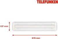LED Deckenleuchte Prismen-Optik, Weiß, 13 Watt, 67 x 13,7 x 5 cm – Telefunken