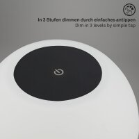 Akku-Tischleuchte LED Akku-Tischleuchte mit IP44, Schwarz, 3 Watt, IP44, Ø 16 cm – Briloner