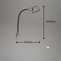 Wandlampe Wandleuchte, Silber, schwenkbar, Ø 14 cm – Briloner