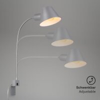 Wandleuchte Briloner E27-Fassung  Wandlampe Schwenkbar Spot Steckerleuchte Metall Chrom