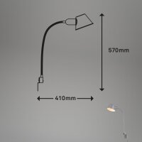 Wandleuchte Briloner E27-Fassung  Wandlampe Schwenkbar Spot Steckerleuchte Metall Chrom