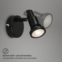 Badleuchte Briloner LED GU10 4,8W Ø 8CM Badezimmerlampe IP44 Strahler Schwenkbar Spot Metall Schwarz