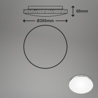 B-Kartonage Badleuchte Briloner Deckenlampe LED 18W IP44 4000K Badezimmerlampe Laserloch-Optik Chrom