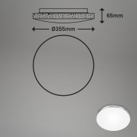 Badleuchte Briloner Deckenlampe LED 18W IP44 4000K Badezimmerlampe Laserloch-Optik Chrom