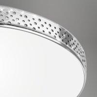 LED Deckenleuchte LED Badleuchte mit Laserloch-Optik, Chrom, Weiß, 18 Watt, IP44 – Briloner