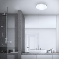 LED Deckenleuchte LED Badleuchte mit Laserloch-Optik, Chrom, Weiß, 18 Watt, IP44 – Briloner