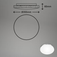 LED Deckenleuchte LED Badleuchte mit Laserloch-Optik, Chrom, Weiß, 18 Watt, IP44 – Briloner