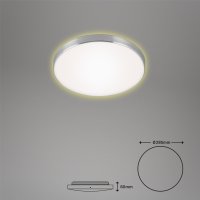 B-Kartonage Deckenleuchte Briloner Simpa LED 12W Ø 28,5CM Deckenlampe Backlight Rund 3000K Alu Weiß