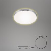 LED Deckenlampe Simpa, Aluminium, 12 Watt, 3000K, Backlight-Effekt, Ø 28,5 cm – Briloner