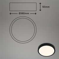 LED Deckenleuchte Aufbauleuchte, Schwarz, 24 Watt, 3000K, Ø 38 cm – Briloner