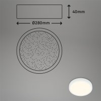 Deckenleuchte Briloner LED 18W Ø 28CM Deckenlampe CCT Dimmbar Sternenhimmel Fernbedienung Aufbauleuchte Rund Weiß