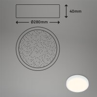 LED Deckenleuchte Sternenhimmel, Weiß, 18 Watt, dimmbar, CCT einstellbar – Briloner