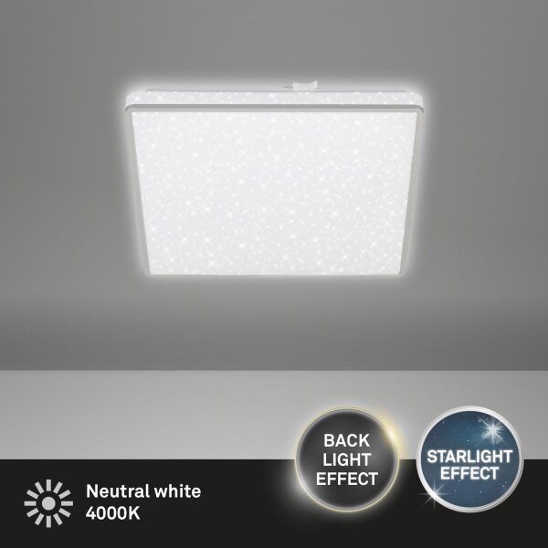 Deckenleuchte Briloner Sternenhimmel Deckenlampe 15W 4000K Backlight Chrom matt