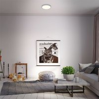 Deckenleuchte Briloner LED 18W Ø 28CM Deckenlampe CCT Dimmbar Sternenhimmel Fernbedienung Aufbauleuchte Rund Silber