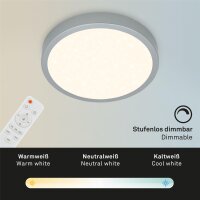 LED Deckenlampe Sternenhimmel, Silber, 18 Watt, 2700 – 6500K, dimmbar – Briloner