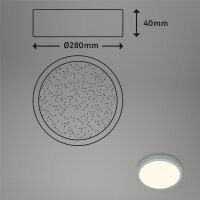 LED Deckenleuchte Sternenhimmel, Silber, 18 Watt, dimmbar, CCT einstellbar – Briloner
