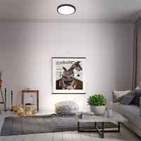 Deckenlampe Briloner LED 22W Ø 38CM Deckenlampe RGBW Dimmbar Fernbedienung 4000K Rund Schwarz