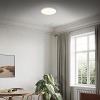 Deckenleuchte Briloner LED 24W Ø 38CM Deckenlampe Rund Aufbauleuchte 3000K Silber