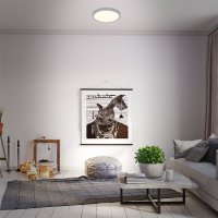 Deckenleuchte Briloner LED 24W Ø 38CM Deckenlampe Rund Aufbauleuchte 3000K Silber