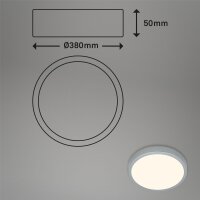 LED Deckenlampe Aufbauleuchte, Silber, 24 Watt, 3000K, Ø 38 cm – Briloner
