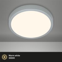 LED Deckenleuchte Aufbauleuchte, Silber, 24 Watt, Ø 38 cm – Briloner