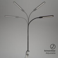 Klemmlampe Klemmleuchte, Schwarz, 8 Watt, 3000 – 6500K, dimmbar, CCT einstellbar – Briloner