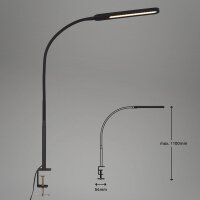 Klemmlampe Klemmleuchte, Schwarz, 8 Watt, 3000 – 6500K, dimmbar, CCT einstellbar – Briloner