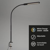 Klemmleuchte, Schwarz, 8 Watt, dimmbar, CCT einstellbar,...