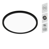 LED Deckenleuchte Backlight, Schwarz, 18 Watt, 4000K, Backlight-Effekt, Ø 29 cm – Telefunken